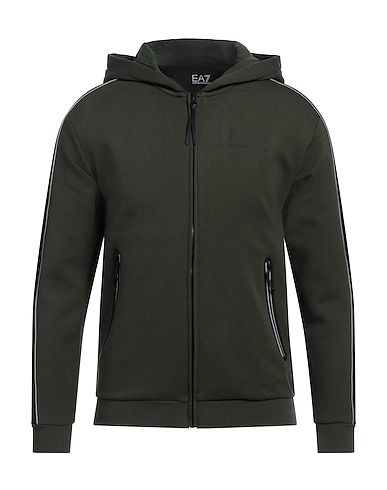 EA7 Hooded sweatshirt VERDE MILITARE 85% Cotton, 15% Polyester, Elastane