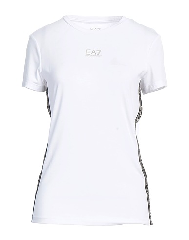 EA7 T-shirt White 62% Polyester, 33% Viscose, 5% Elastane, Metallic fiber