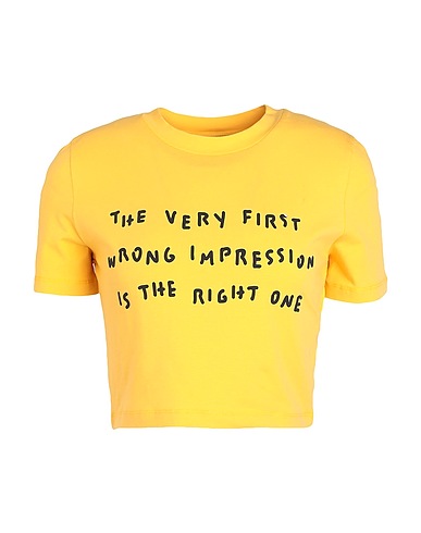 MAX&Co. Crop top NINETY COLLABORATION WITH PIETRO TERZINI Mustard 94% Cotton, 6% Elastane