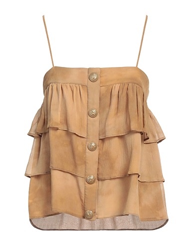 BALMAIN Silk top Sand 100% Silk