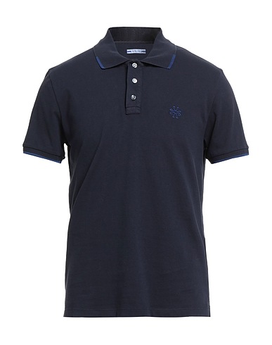 JACOB COHЁN Polo shirt Navy 95% Cotton, 5% Elastane, Lyocell