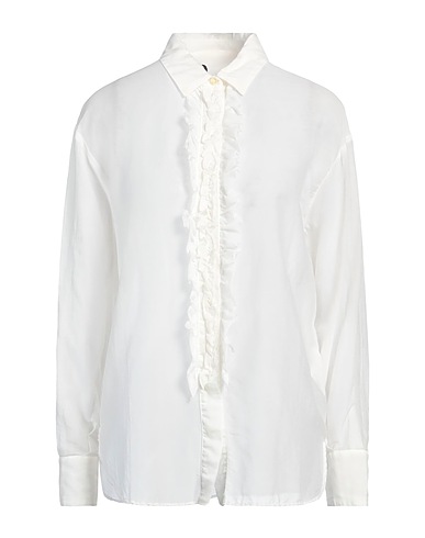 8PM Solid colour shirts & blouses White 70% Cotton, 30% Silk