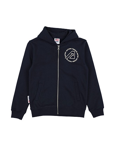 AUTRY Hooded track jacket  Navy blue 100% Cotton