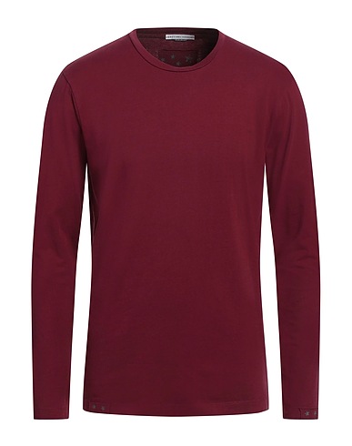 GREY DANIELE ALESSANDRINI Basic T-Shirt Burgundy 100% Cotton