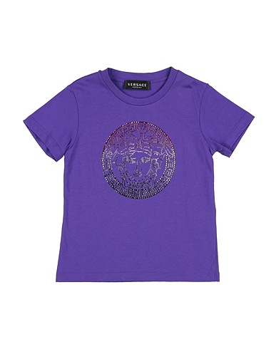 VERSACE YOUNG T-shirt Viola 100% Cotone, Vetro