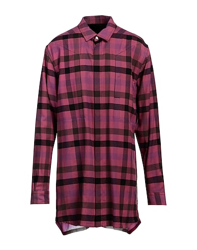 RICK OWENS Checked shirt Magenta 100% Cotton, Cupro