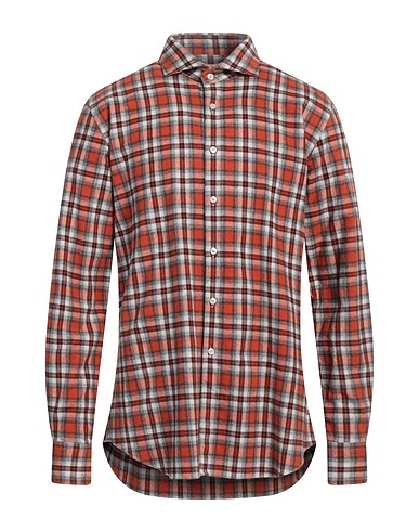 XACUS Checked shirt Rust 100% Cotton