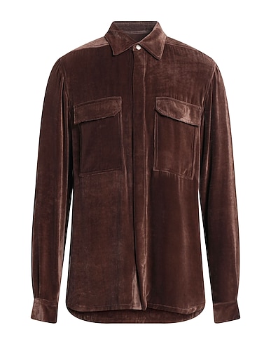 RICK OWENS Solid colour shirt 82% Viscose, 18% Silk
