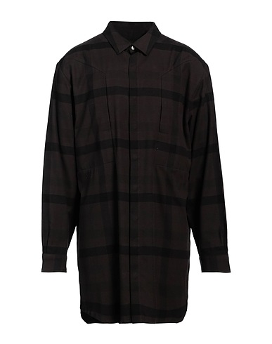 RICK OWENS Checked shirt Charcoal 100% Cotton