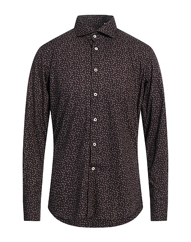 GLANSHIRT Patterned shirt Chocolate brown 100% Cotton