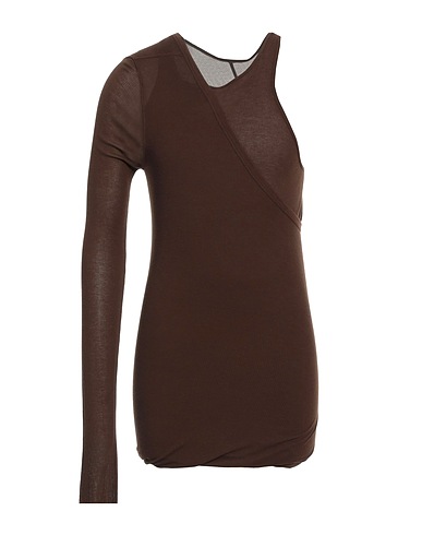 RICK OWENS T-shirt Dark brown 88% Viscose, 12% Silk