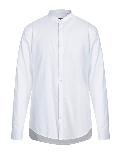 ARMANI EXCHANGE Solid color shirt White 98% Cotton, 2% Elastane