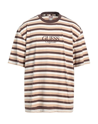 GUESS T-shirt Χακί 100% Βαμβάκι