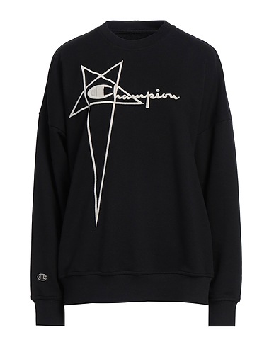 RICK OWENS x CHAMPION Felpa Nero 100% Cotone