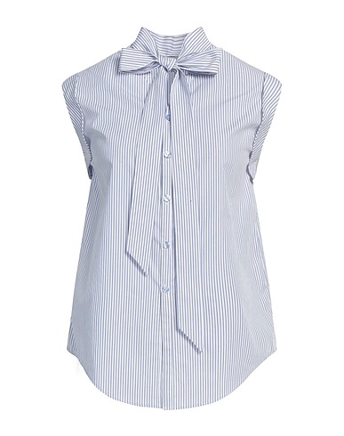 SNOW XUE GAO Striped shirt Blue 100% Cotton, Polyester