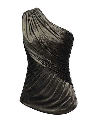 RICK OWENS LILIES One-shoulder top Military green 83% Viscose, 17% Polyamide
