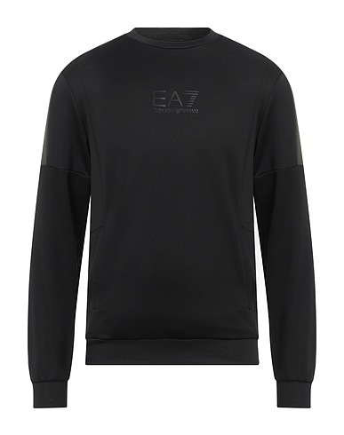 EA7 Sweatshirt Black 100% Polyester, Elastane