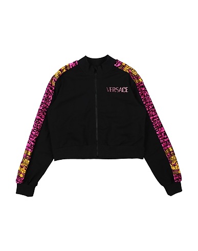 VERSACE YOUNG Sweatshirt Black 94% Cotton, 6% Elastane, Viscose, Silk