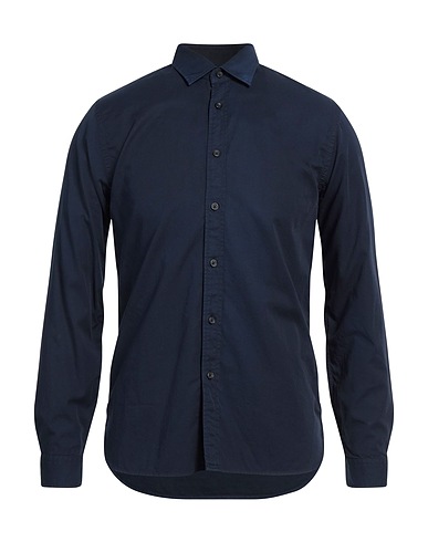 XACUS Solid color shirt Midnight blue 100% Cotton