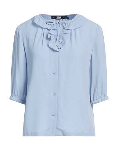 KARL LAGERFELD Solid color shirts & blouses Light blue 100% Viscose