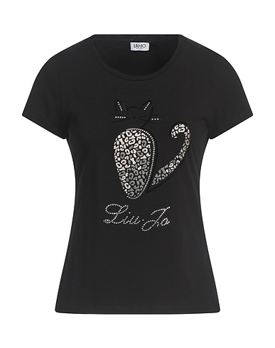 LIU •JO T-Shirt Schwarz 94% Baumwolle, 6% Elastan