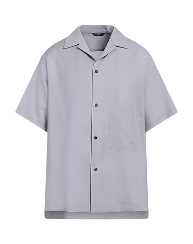 HEVÒ Solid colour shirt Lilac 100% Virgin Wool