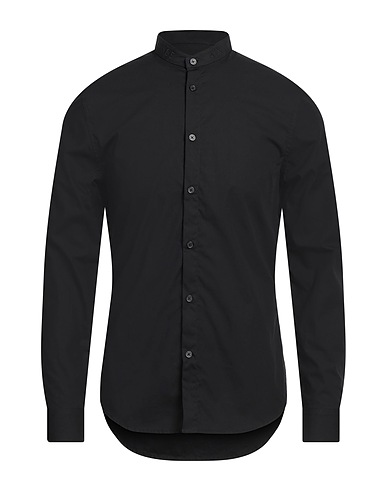 ARMANI EXCHANGE Solid color shirt Black 100% Cotton