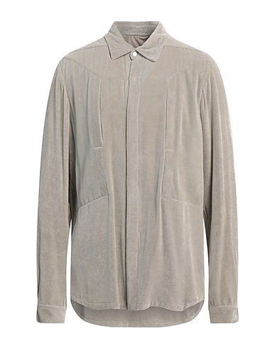 RICK OWENS Solid colour shirt Light grey 82% Viscose, 18% Silk