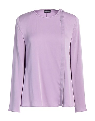 EMPORIO ARMANI Solid color shirts & blouses Lilac 94% Silk, 6% Elastane