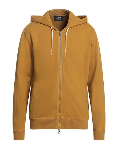 ALPHA STUDIO Hooded track jacket  Mustard 100% Cotton