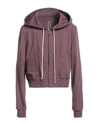 RICK OWENS Hooded track jacket  Mauve 100% Cotton