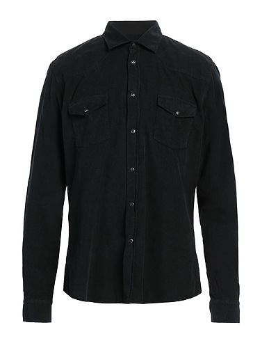STILOSOPHY Solid colour shirt Black 100% Cotton