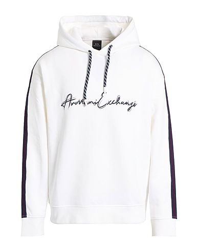 ARMANI EXCHANGE Hooded sweatshirt White 79% Cotton, 17% Polyester, 4% Elastane