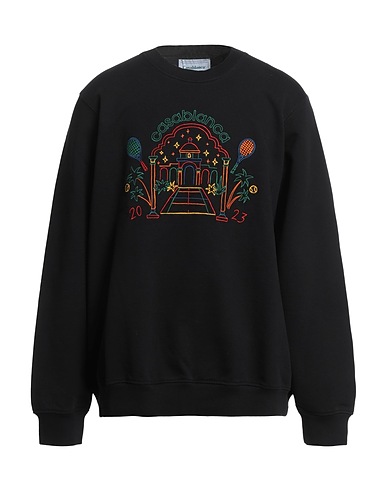 CASABLANCA Sweatshirt Black 100% Organic cotton, Polyester, Glass