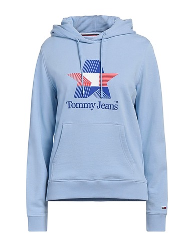 TOMMY JEANS Felpa Celeste 100% Cotone