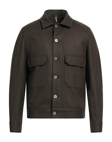 SANTANIELLO ブルゾン ミリタリーグリーン ウール 63% / ナイロン 30% / カシミヤ 5% / ポリウレタン 2%