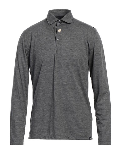 LARDINI Polo shirt Grey 50% Wool, 50% Lyocell