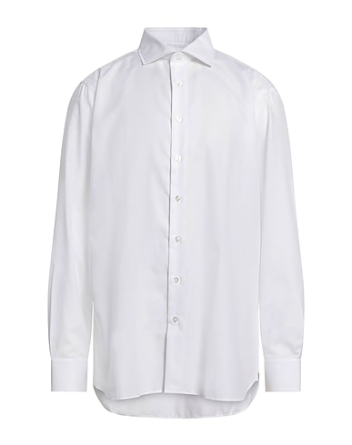 LARDINI 無地シャツ ホワイト コットン 100%