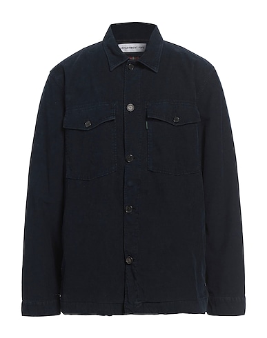 DEPARTMENT 5 Camicia tinta unita Blu notte 98% Cotone, 2% Elastan