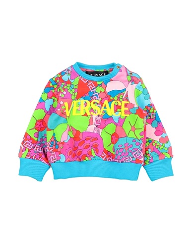 VERSACE YOUNG Sweatshirt Turquoise 100% Cotton, Elastane