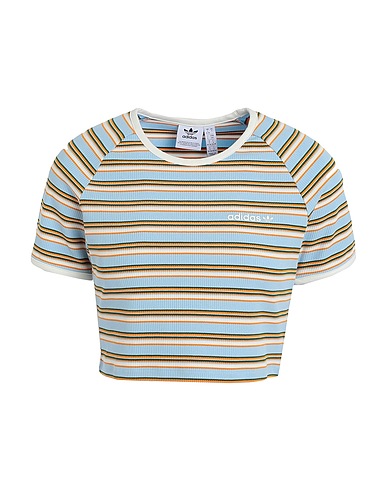 ADIDAS ORIGINALS Crop top RIB BABY TEE
 Sky blue 47% Viscose, 43% Cotton, 10% Elastane