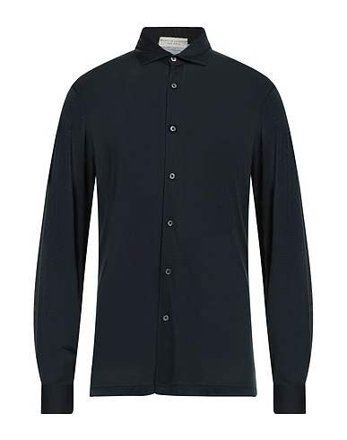 FILIPPO DE LAURENTIIS Camicia tinta unita Verde scuro 100% Lana Merino