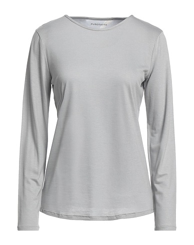 PUROTATTO Basic T-shirt Light grey 60% Modal, 40% Milk protein fiber