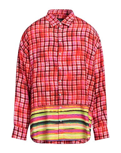 DSQUARED2 Patterned shirt Red 100% Viscose, Cotton