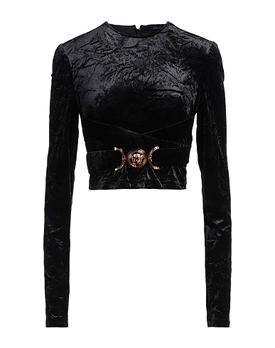 VERSACE Top Black 92% Polyester, 8% Elastane