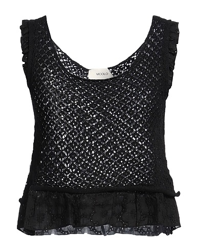 VICOLO Top Black 50% Cotton, 50% Acrylic