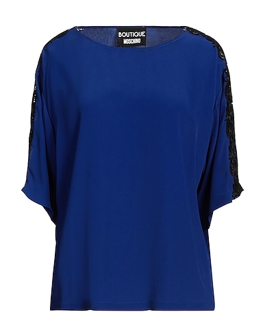 BOUTIQUE MOSCHINO Top Blue 75% Acetate, 25% Silk, Polyester