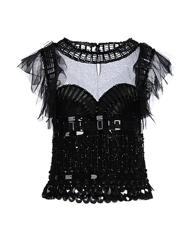 ALBERTA FERRETTI Top Black 100% Polyamide, Glass, PVC - Polyvinyl chloride, Polyester