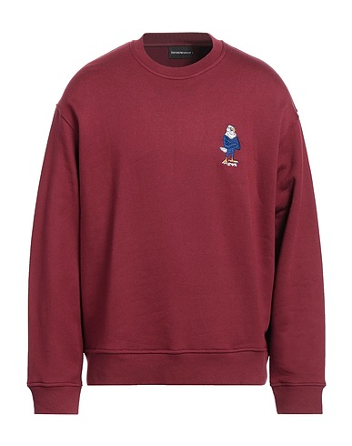EMPORIO ARMANI Sweatshirt Burgundy 67% Modal, 33% Cotton, Elastane