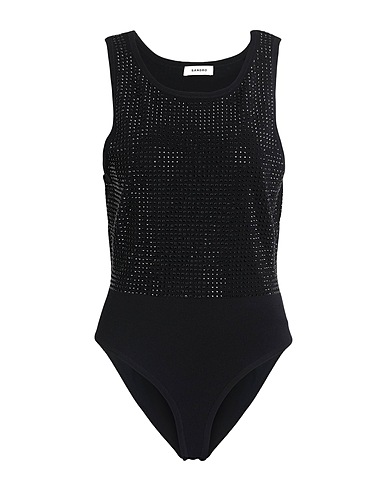 SANDRO TOPWEAR Black 62% Viscose, 21% Polyamide, 15% Polyester, 2% Elastane, Glass